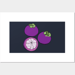 Purple mangosteen fruits Posters and Art